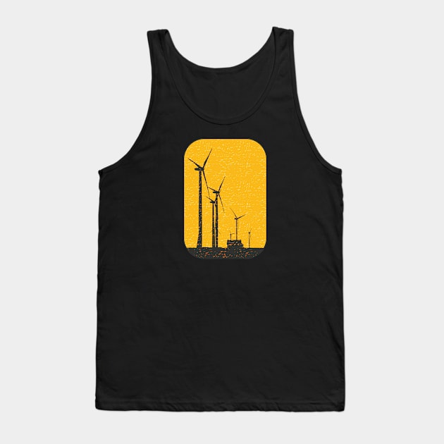 Windmill Scribble Tank Top by M. Pidgeon Design